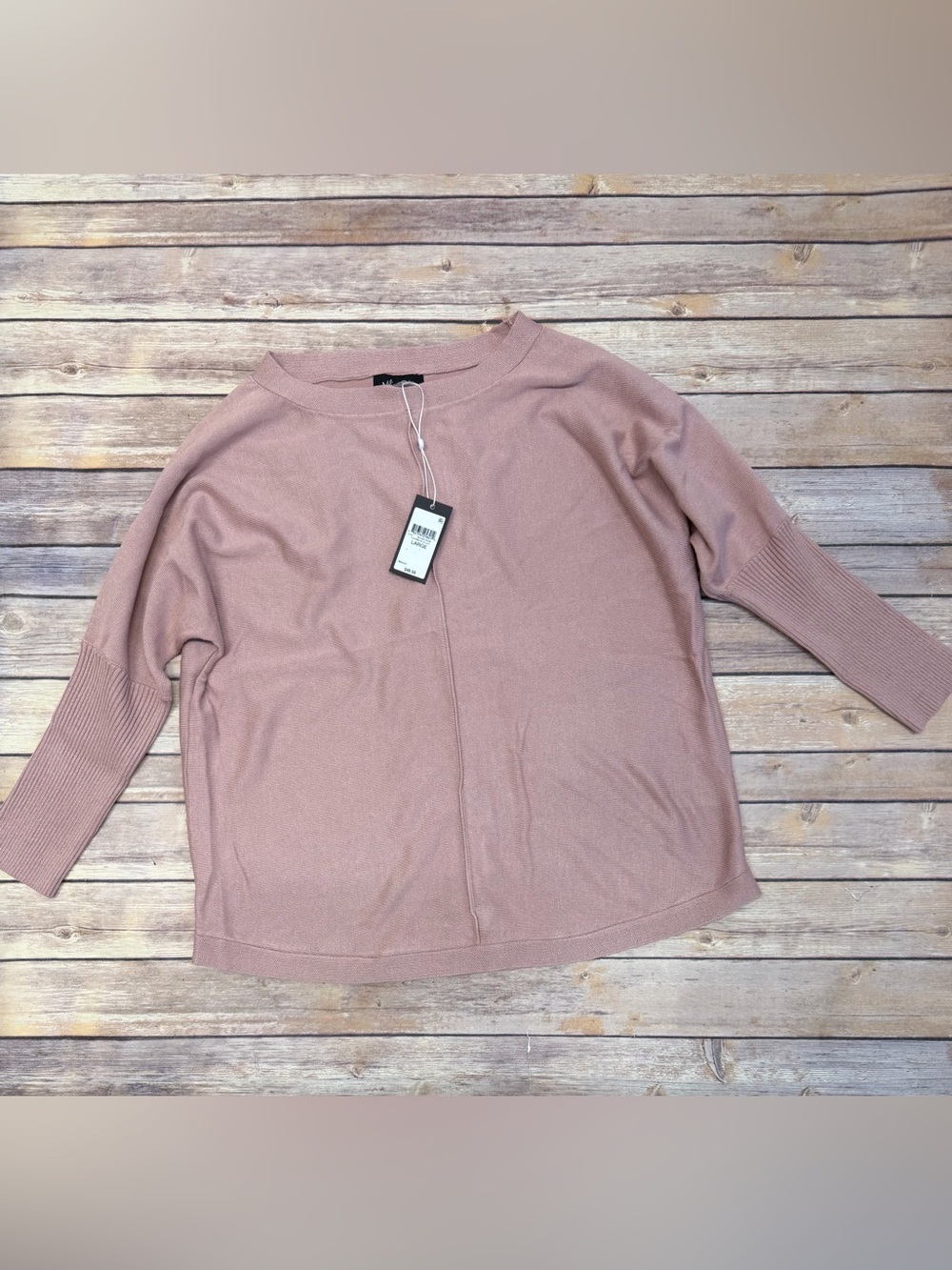Melissa Paige Women's Dolman Button-Back Sweater Cashmere Blush L